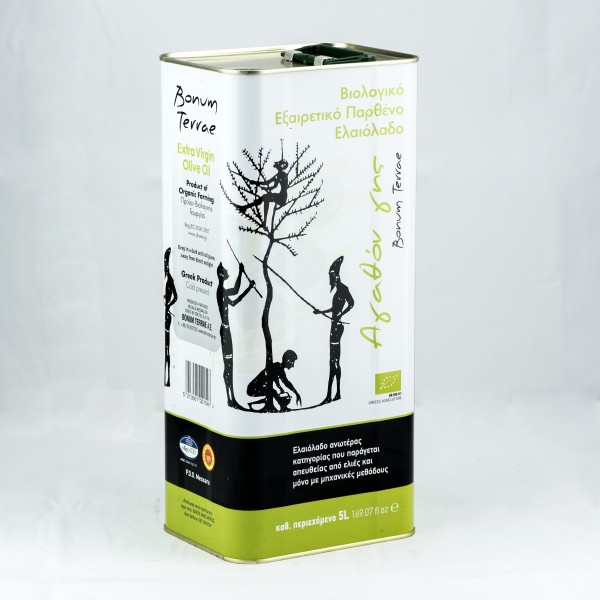 5Lt Organic Extra Virgin Olive Oil PDO Mylopotamos Crete